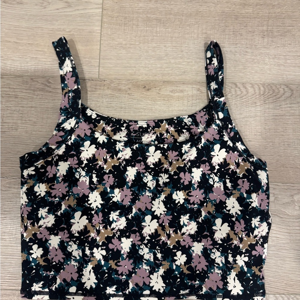 Z Supply Black and White Fitted Crop Tank Top